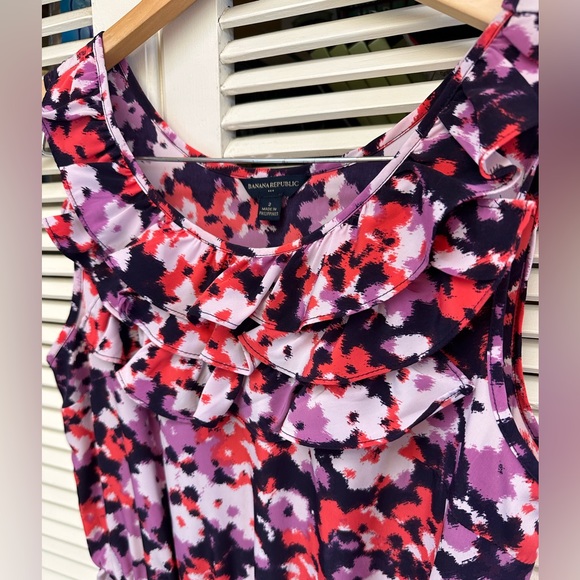 Banana Republic Pink & Purple Floral Dress, Size 2 💥2/$15 or $3/$20💥 - Picture 3 of 10
